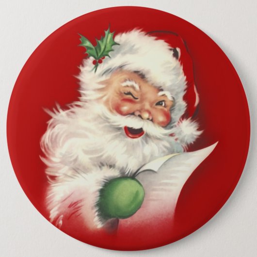 De Kerstman werkte opnieuw! Ronde Button 6,0 Cm (Voorkant)