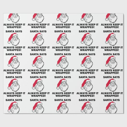 De kerstman zegt dat je hem in de verpakking moet  cadeaupapier (Vlak)