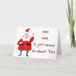 DE KERSTMAN ZEGT DAT JE OP DE ONDEUGENDE LIJST STA FEESTDAGEN KAART
