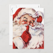 De Kerstman zegt Shhh Feestdagenkaart (Voorkant / Achterkant)