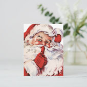 De Kerstman zegt Shhh Feestdagenkaart (Staand voorkant)
