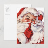 De Kerstman zegt Shhh Feestdagenkaart (Voorkant / Achterkant)
