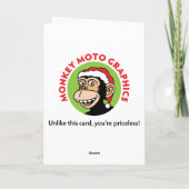 De kerstman ziet je feestdagen kaart (Achterkant)