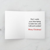 De kerstman ziet je feestdagen kaart (Binnen)