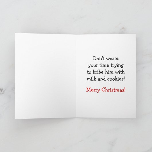 De kerstman ziet je feestdagen kaart (Binnen)