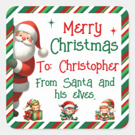 De Kerstman & Zijn Elfen Sticker voor de Geschenke