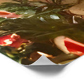 De kerstman zit in het bos | AI Art Poster (Hoek)