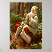 De kerstman zit in het bos | AI Art Poster (Voorkant)