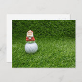 De Kerstman zit op het Wenskaart van de golfbal Briefkaart (Voorkant / Achterkant)