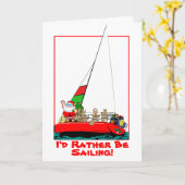 De kerstman zou liever op kerstkaart zeilen kaart (Gele Bloem)