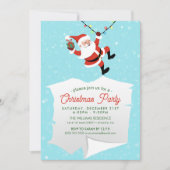 De kerstman zwaait met een touwtje kerstmis kaart (Voorkant)