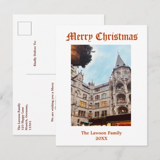 De kerstmarkt in München aanpassen Briefkaart (Voorkant / Achterkant)