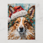 De Kerstmis Collie Briefkaart (Voorkant)