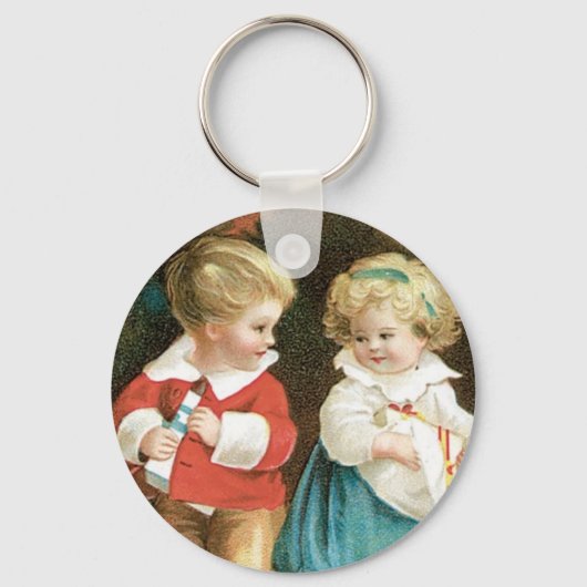 De Kerstmis Kerst Kinderen Sleutelhanger (Voorkant)