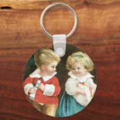 De Kerstmis Kerst Kinderen Sleutelhanger (Voorkant)