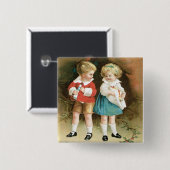 De Kerstmis Kerst Kinderen Vierkante Button 5,1 Cm (Voorkant /achterkant)