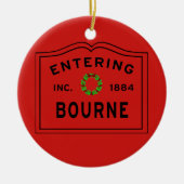 De kerstmis van Bourne Keramisch Ornament (Voorkant)