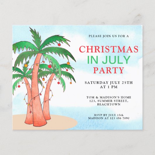 De kerstmis van de begroting in juli van de Partij (Voorkant)