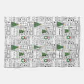 De Kerstmis van de stad Persoonlijke hand-Drawn Wh Theedoek (Horizontaal)