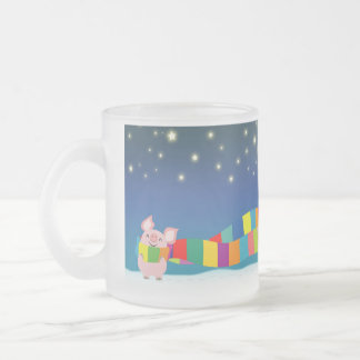 De kerstmok van Little Pig Matglas Koffiemok