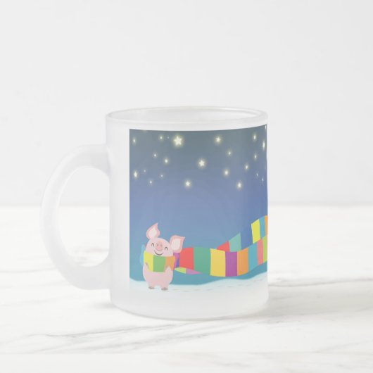 De kerstmok van Little Pig Matglas Koffiemok (Links)