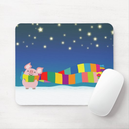 De kerstmousepad van Little Pig Muismat (Met muis)