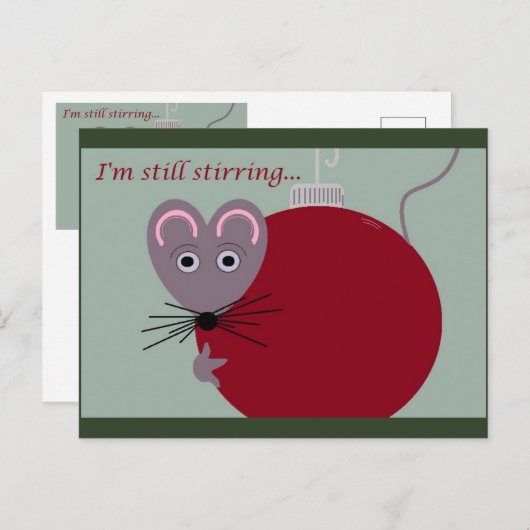 De kerstmuis met versiering is nog steeds roerend briefkaart (Voorkant / Achterkant)