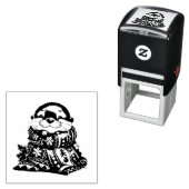 De kerstotter in een sjaal zelfinktende stempel (In situ)
