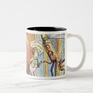 De kerstpodding tweekleurige koffiemok