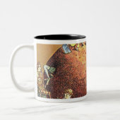 De kerstpodding tweekleurige koffiemok (Links)