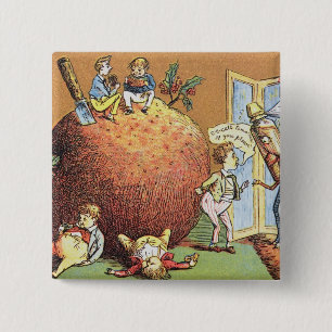De kerstpodding vierkante button 5,1 cm