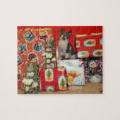 De kerstpuzzel van Bob - Kat / Keuken Legpuzzel (Horizontaal)