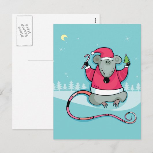 De kerstrat in het Santa Suit Feestdagenkaart (Voorkant / Achterkant)