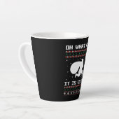 De kerstrun, wat leuk is het om te rennen latte mok (Linkerhoek)