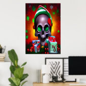 De kerstschedel | AI Art Poster (Thuiskantoor)