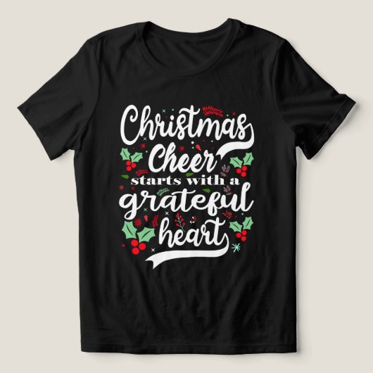 De kerstsfeer begint met een dankbare.. Tri-Blend shirt (Design voorkant)