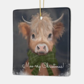 De kerstsfeer van koe keramisch ornament (Links)