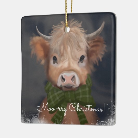 De kerstsfeer van koe keramisch ornament (Links)