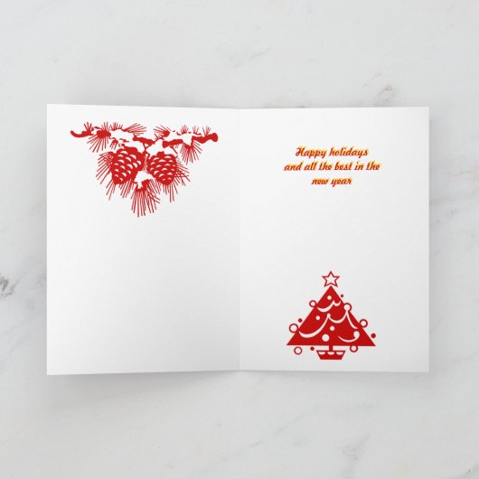 De kerstspin feestdagen kaart (Binnen)