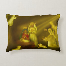 De kerststal accent kussen