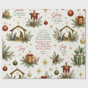 De kerststal Bedenken van de geboorte van Cadeaupapier