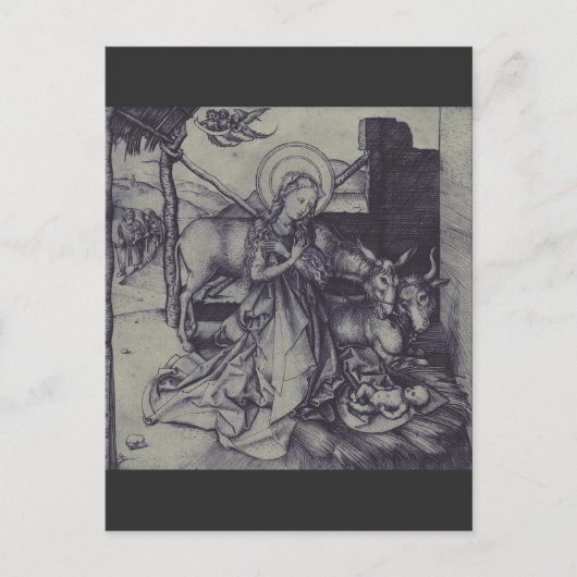 De Kerststal Stark Ink Art Briefkaart (Voorkant)