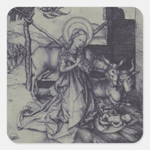 De Kerststal Stark Ink Art Vierkante Sticker
