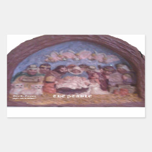 "DE KERSTSTALLEN" RECHTHOEKIGE STICKER
