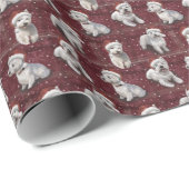 De kersttaswijk Westie West Highland Cadeaupapier (Rol Hoek)