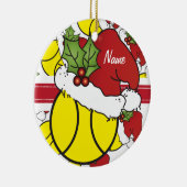 De kersttennis van Santa Hat personaliseren Keramisch Ornament (Rechts)