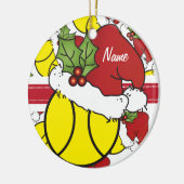De kersttennis van Santa Hat personaliseren Keramisch Ornament (Links)