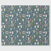 De kerstvakantie-marinepapier cadeaupapier (Vlak)