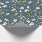 De kerstvakantie-marinepapier cadeaupapier (Hoek)