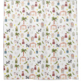 De kerstvakantie van de Natinity Douchegordijn (Voorkant)